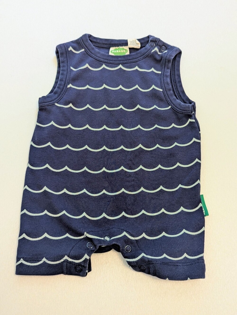 Parade Organics Tank Romper Waves Print Size 3-6 Months